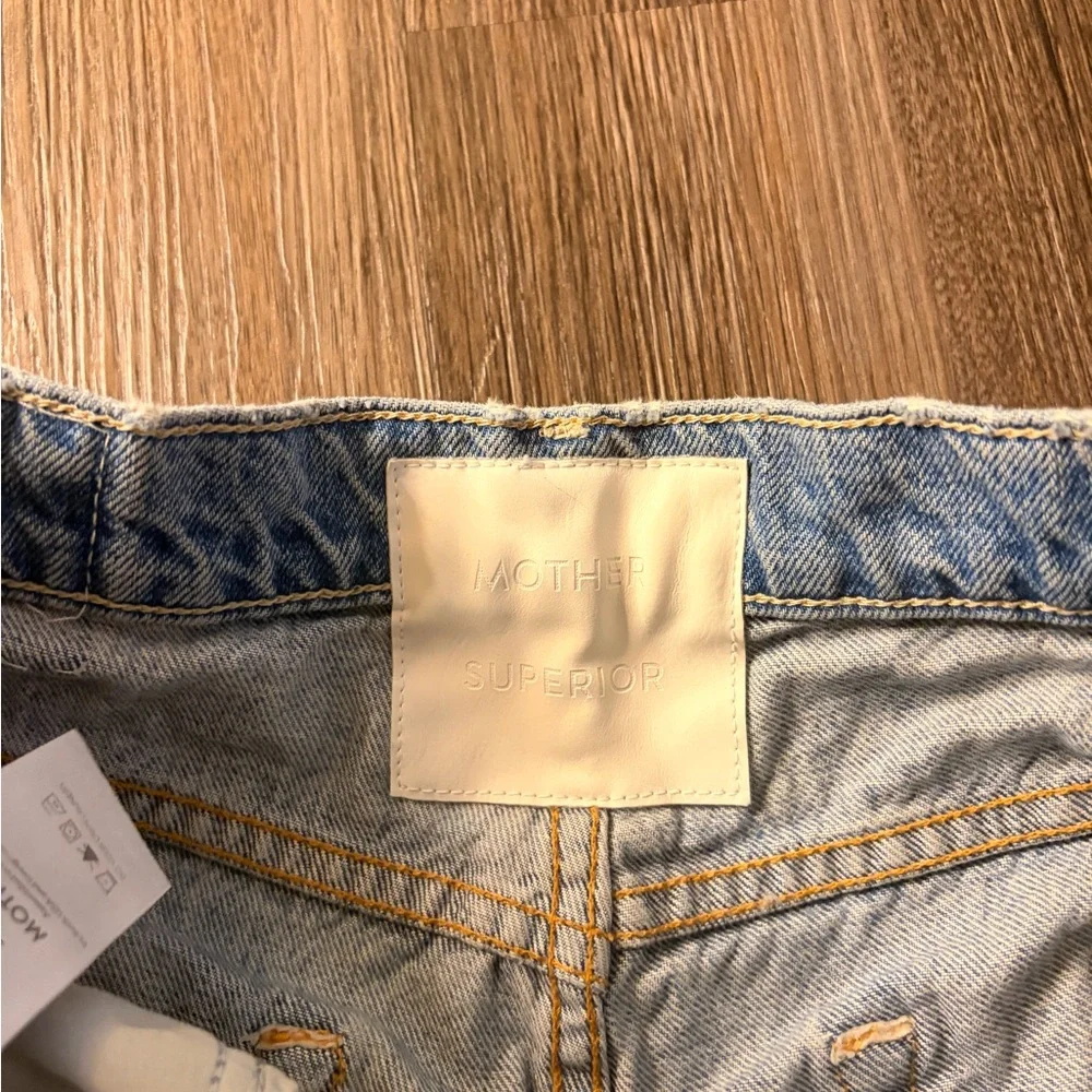 MOTHER Light Blue Straight Leg Jeans - Picture 4 of 11